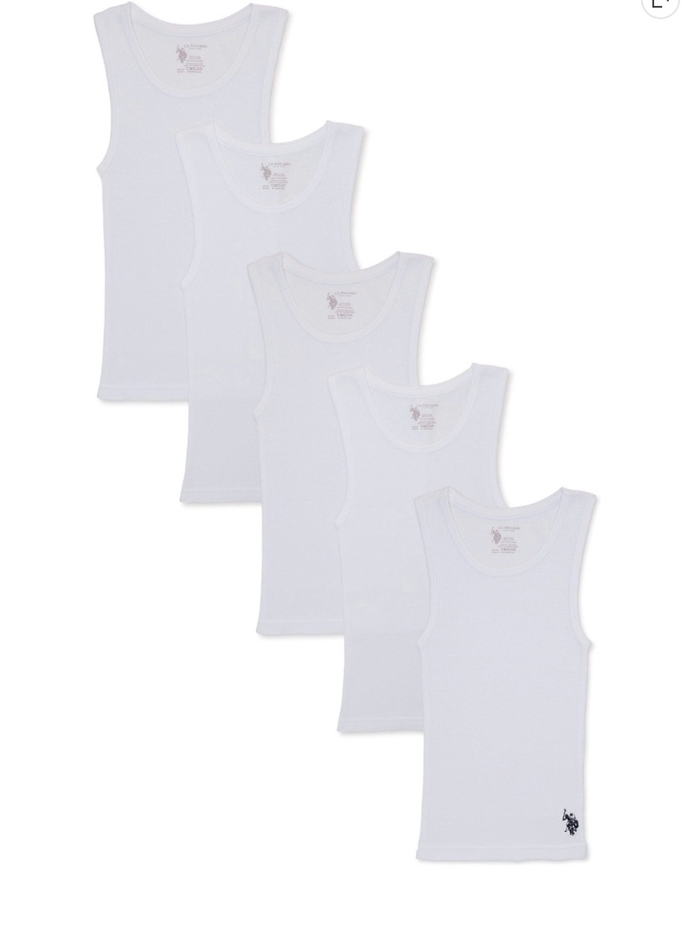 U.S. Polo Assn. White Kids Tank Top - Pack of 5
